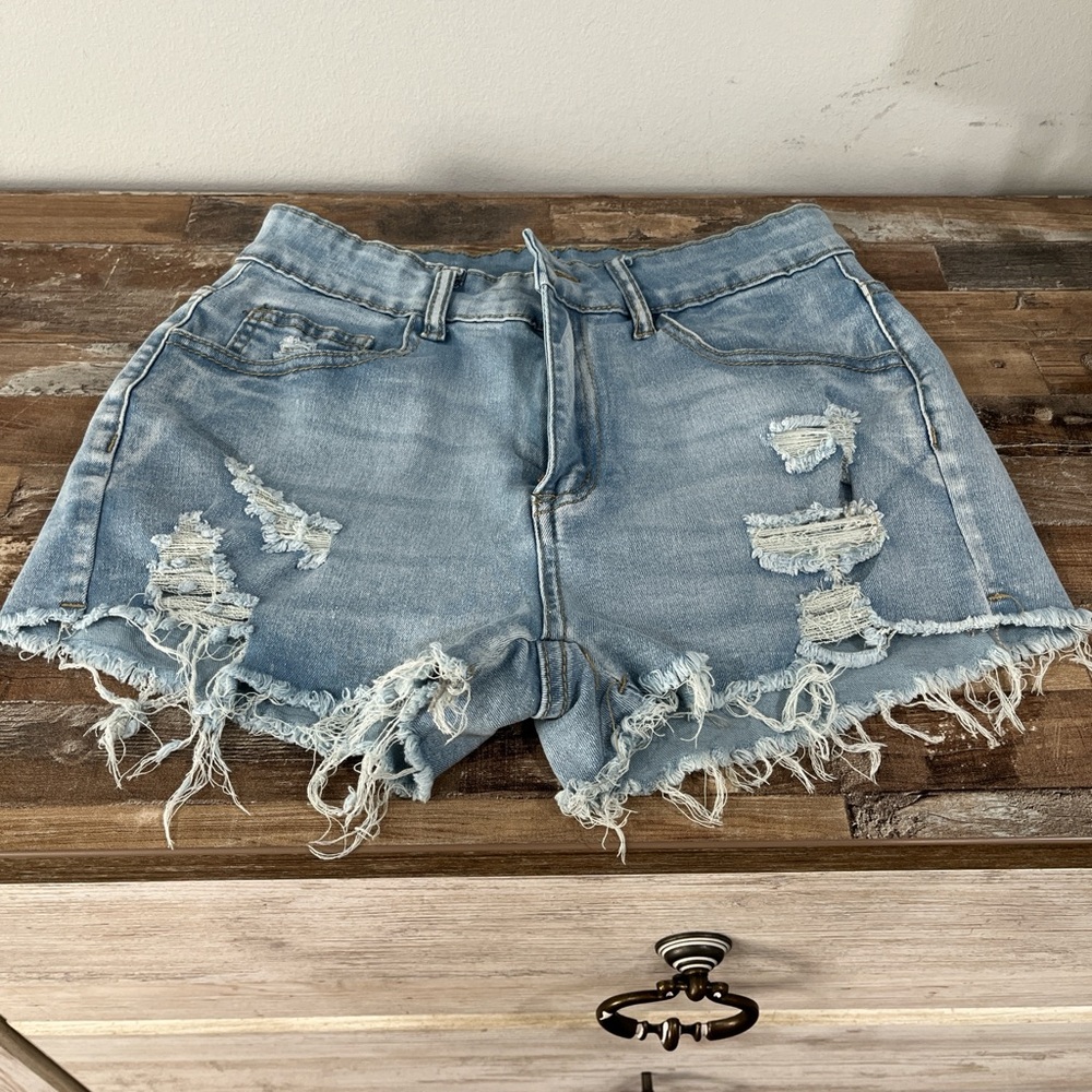 Shein blue denim shorts